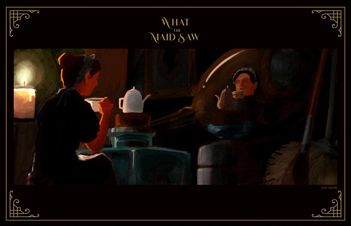 tiny victorian maid at tea